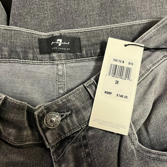 7 for all mankind x Dazzle Men's 11" Grey Denim Shorts - Size 28 - NWT $148 - Picture 2 of 6